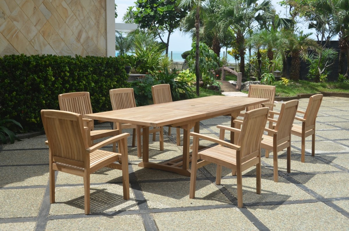 8 - Seat Teak Dining Set - Bahama (Table) & Sahara (Chairs) - Teak HQ™