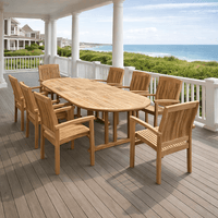 8-Seater Teak Garden Table and Chairs - Sahara