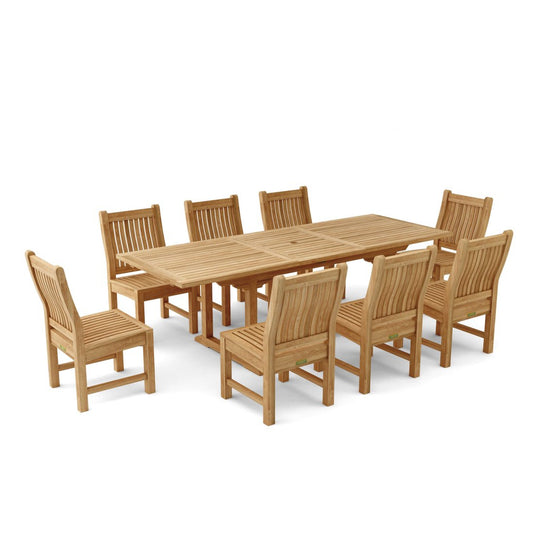 8 - Seater Teak Patio Dining Set - Bahama (Table) & Sahara (Chairs) - Teak HQ™