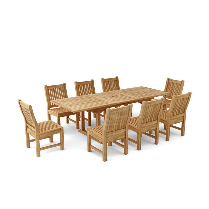 8 - Seater Teak Patio Dining Set - Bahama (Table) & Sahara (Chairs) - Teak HQ™