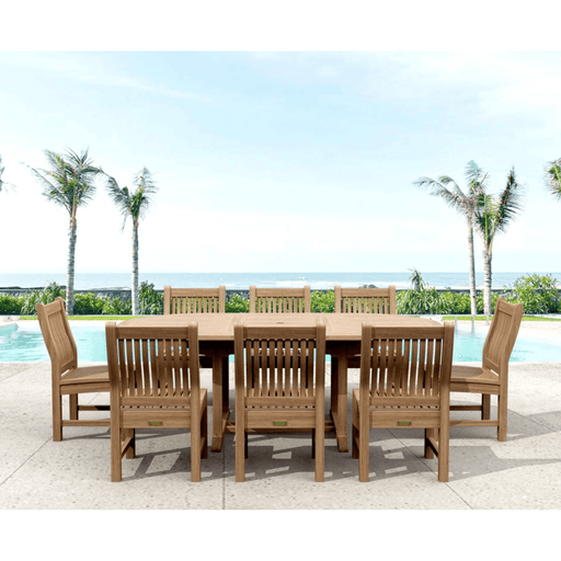 9 - Piece Outdoor Teak Dining Set - Bahama (Table) & Sahara (Chairs) - Teak HQ™