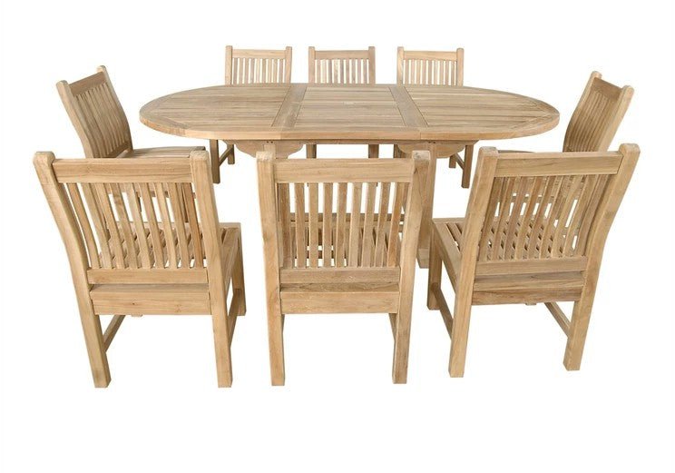 9 - Piece Outdoor Teak Dining Set - Bahama (Table) & Sahara (Chairs) - Teak HQ™
