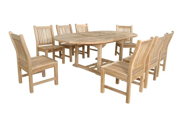 9 - Piece Outdoor Teak Dining Set - Bahama (Table) & Sahara (Chairs) - Teak HQ™