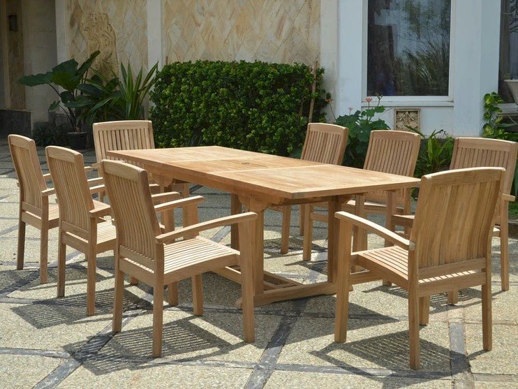 9 - Piece Teak Dining Set - Bahama (Table) & Sahara (Chairs) - Teak HQ™