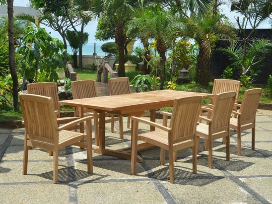 9 - Piece Teak Dining Set - Bahama (Table) & Sahara (Chairs) - Teak HQ™