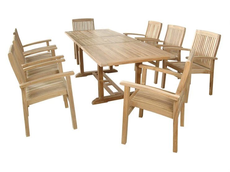 9 - Piece Teak Dining Set - Bahama (Table) & Sahara (Chairs) - Teak HQ™