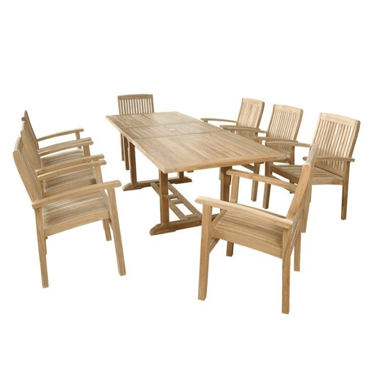 9 - Piece Teak Dining Set - Bahama (Table) & Sahara (Chairs) - Teak HQ™