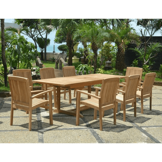 9 - Piece Teak Dining Set - Bahama (Table) & Sahara (Chairs) - Teak HQ™