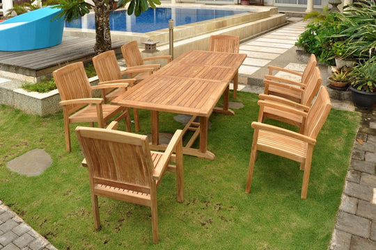 9 - Piece Teak Dining Set - Bahama (Table) & Sahara (Chairs) - Teak HQ™