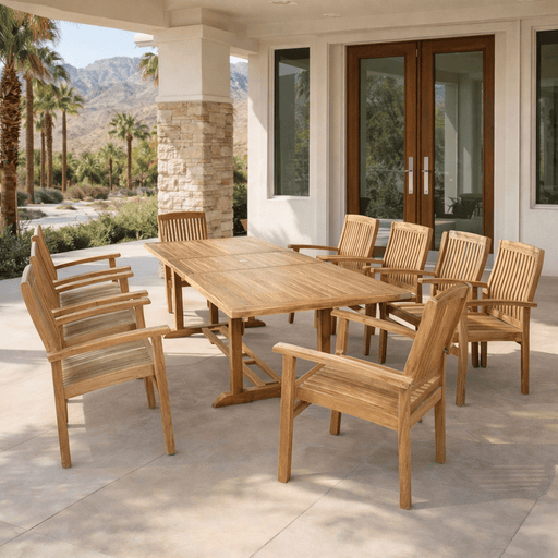 9 - Piece Teak Dining Set - Bahama (Table) & Sahara (Chairs) - Teak HQ™