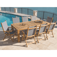9-Piece Teak Outdoor Dining Set - Comfort (Table) & Florida (Chairs)