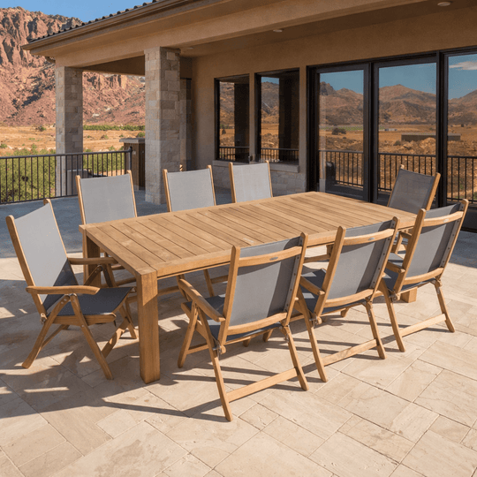 9 - Piece Teak Outdoor Dining Set - Comfort (Table) & Florida (Chairs) - Teak HQ™