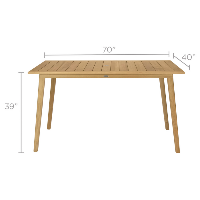 Teak Outdoor Bar Table (70" Long Rectangle) - Admiral