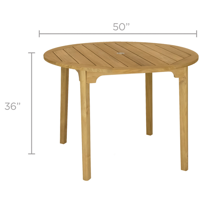 Round Teak Outdoor Table (50" Diameter) - Admiral