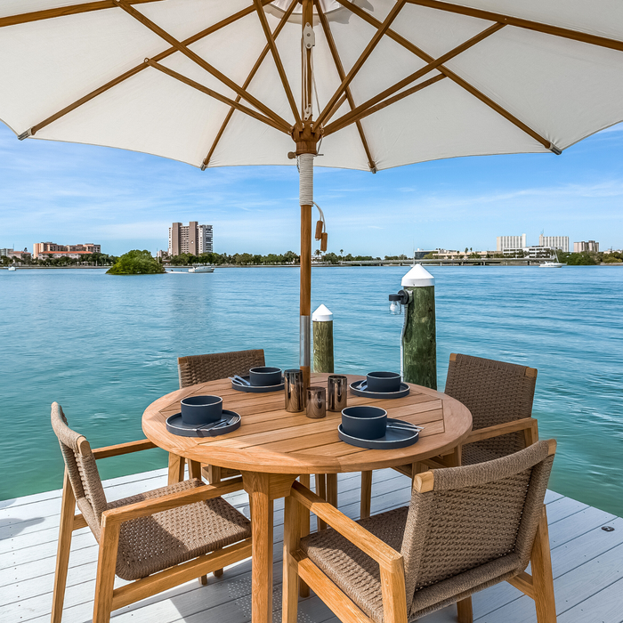 Round Teak Outdoor Dining Table (50" Diameter) - Admiral