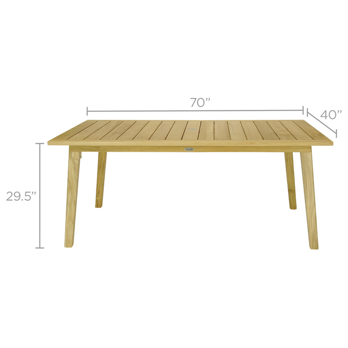 Teak Wood Dining Table (70" Long Rectangle) - Admiral