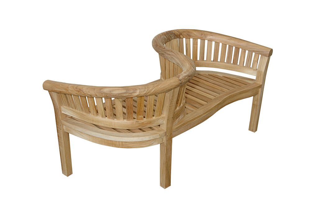 Curved Teak Outdoor Bench (Img 4)