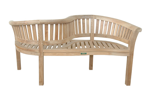 Curved Teak Outdoor Bench (Img 2)