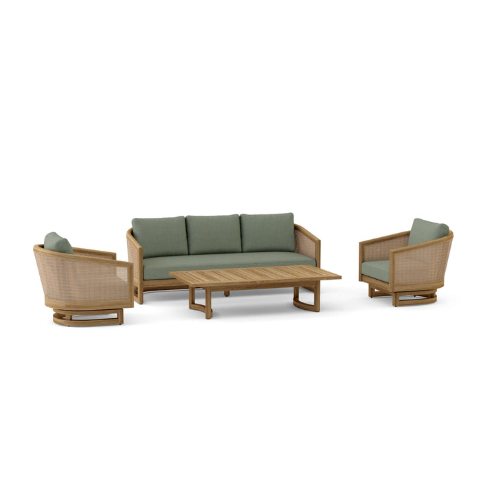 Teak Balcony Furniture - Catania 4-Piece Set