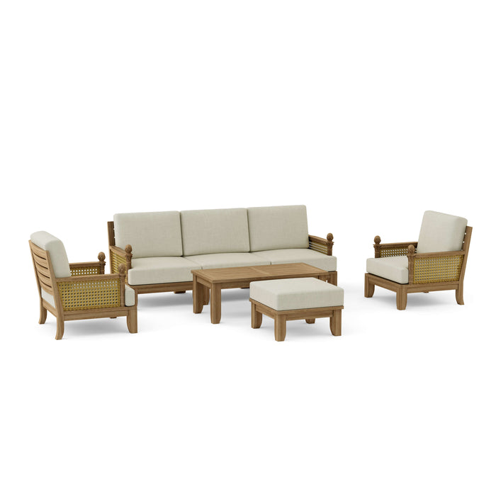 High-Quality Teak Garden Furniture - Luxe 7-Piece Sectional Set