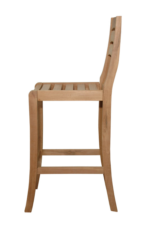 2111 - Teak Bar Stool With Back (Img 2)