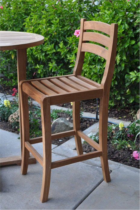 2111 - Teak Bar Stool With Back (Img 3)