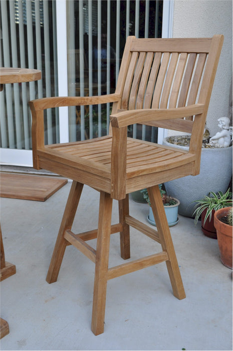 2112 - Teak Swivel Bar Chair (Img 7)