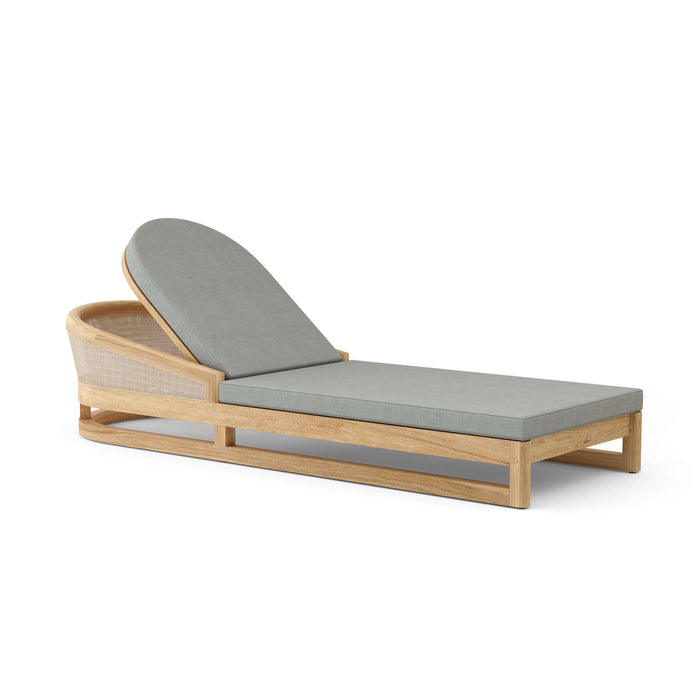 Teak Wood Chaise Lounge Chairs - Catania 2-Lounger Set