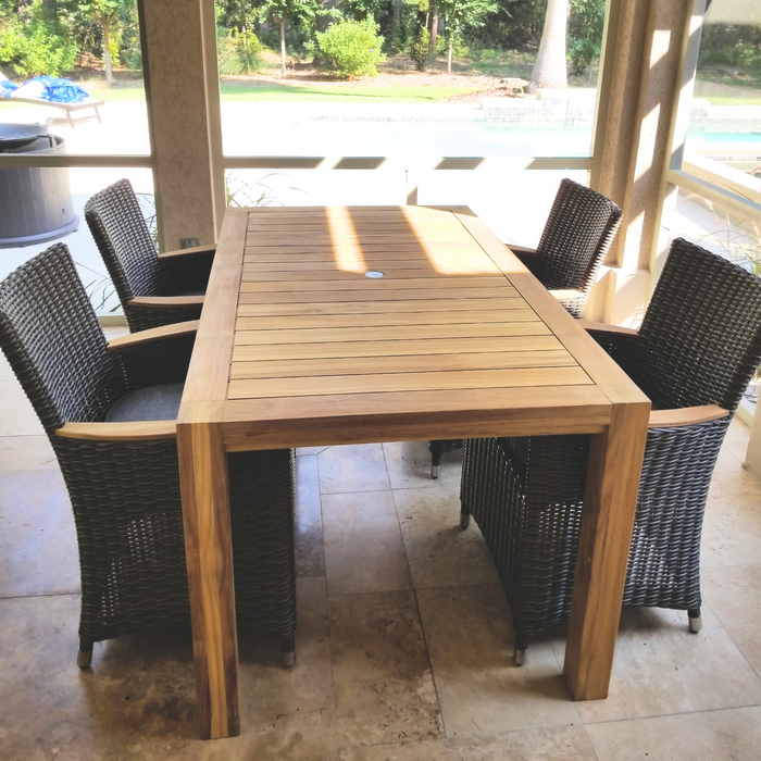 Teak Patio Table (63" Long Rectangle) - Comfort