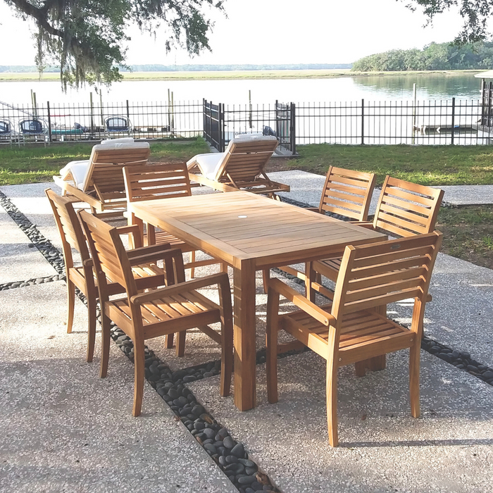 Teak Patio Table (63" Long Rectangle) - Comfort