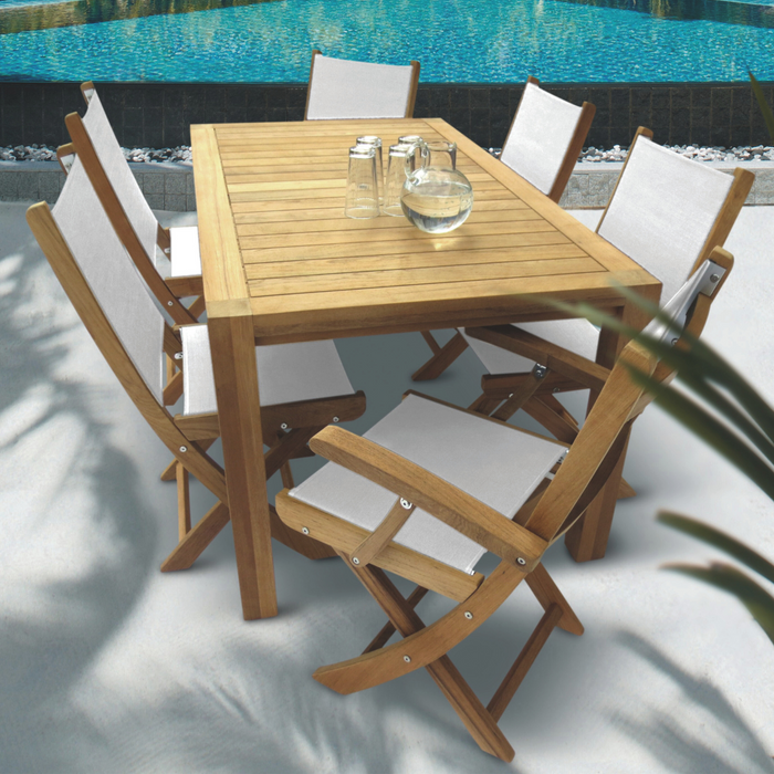 Teak Patio Table (63" Long Rectangle) - Comfort