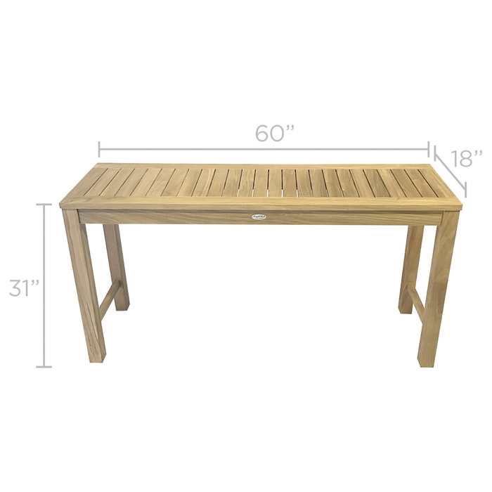 Teak Outdoor Console Table (60" Long Rectangle) - Royal Teak