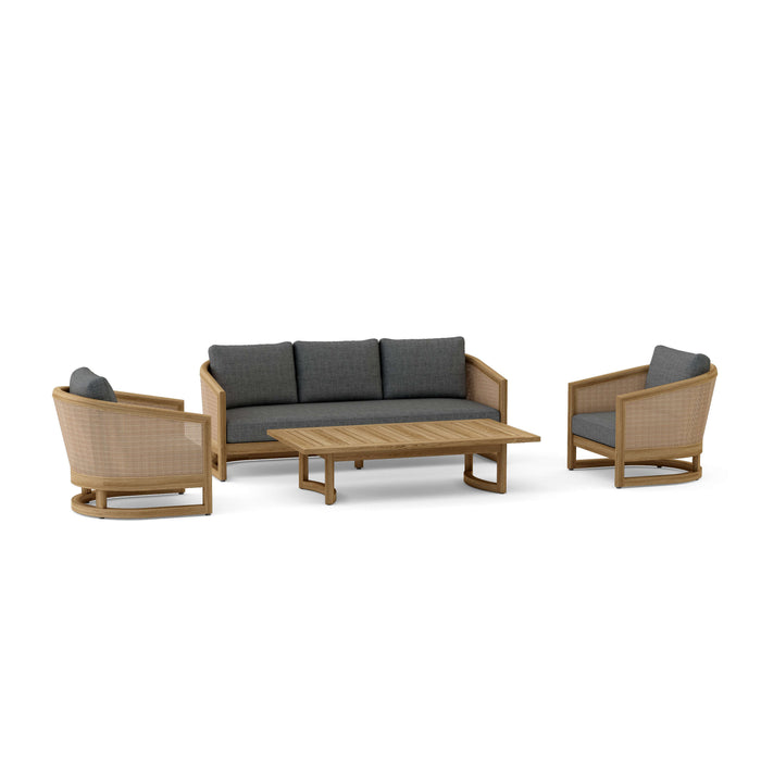 Solid Teak Garden Furniture - Catania 4-Piece Set