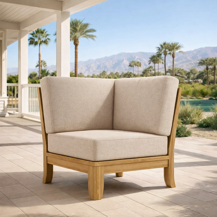 Corner Luxe Teak Sectional Piece