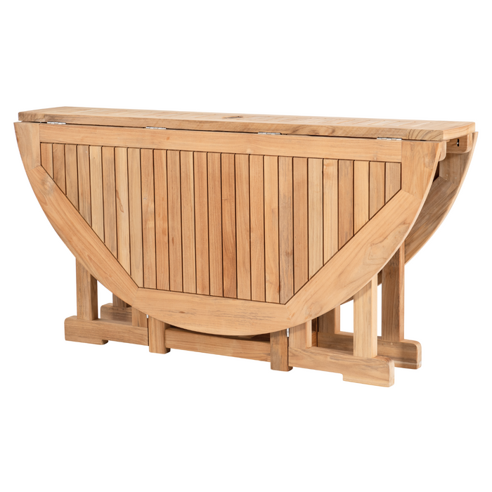 Foldable Teak Table (60" Round) - DropLeaf