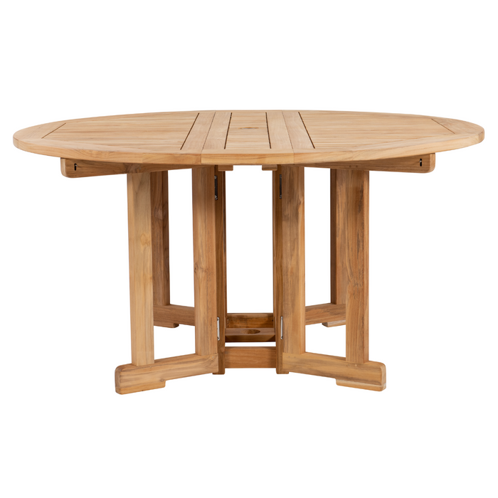 Foldable Teak Table (60" Round) - DropLeaf