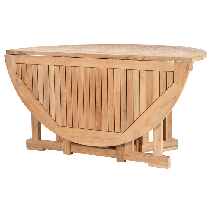 Foldable Teak Table (60" Round) - DropLeaf