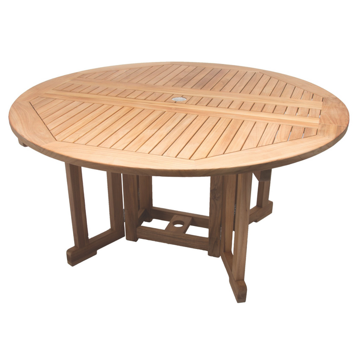 Foldable Teak Table (60" Round) - DropLeaf