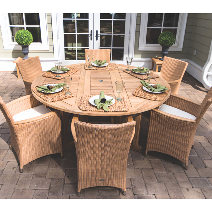 Teak Drop Leaf Dining Table (72" Round) - DropLeaf