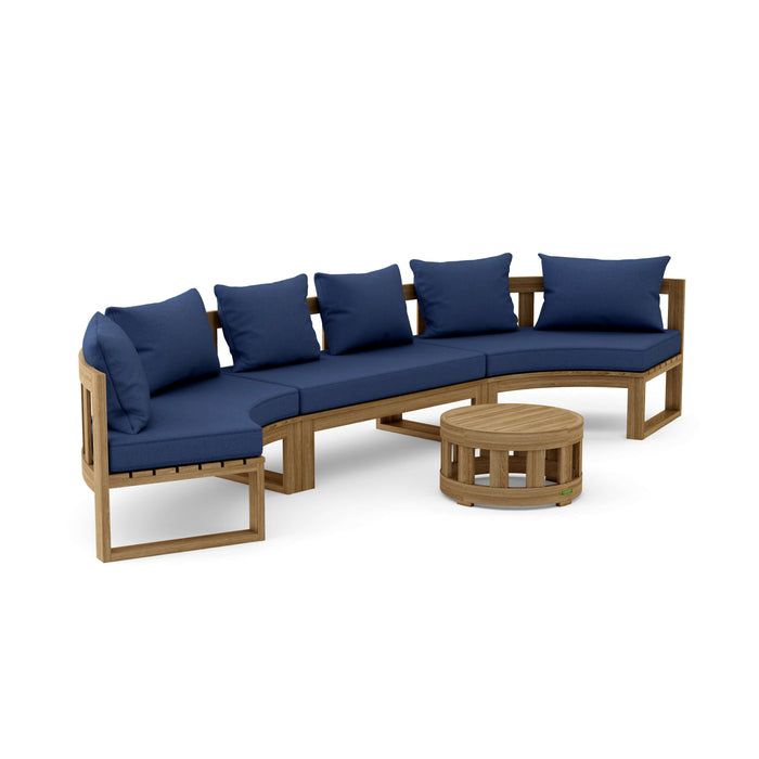 Teak Exterior Furniture - Arena 4-Piece Sectional Set