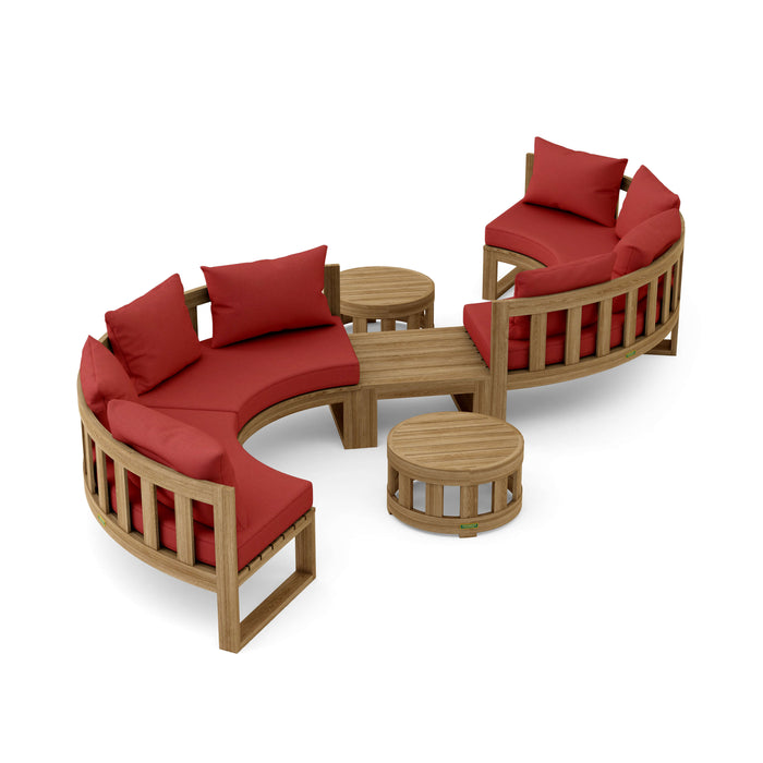 Premium Teak Furniture - Arena 7-Piece Sectional Set