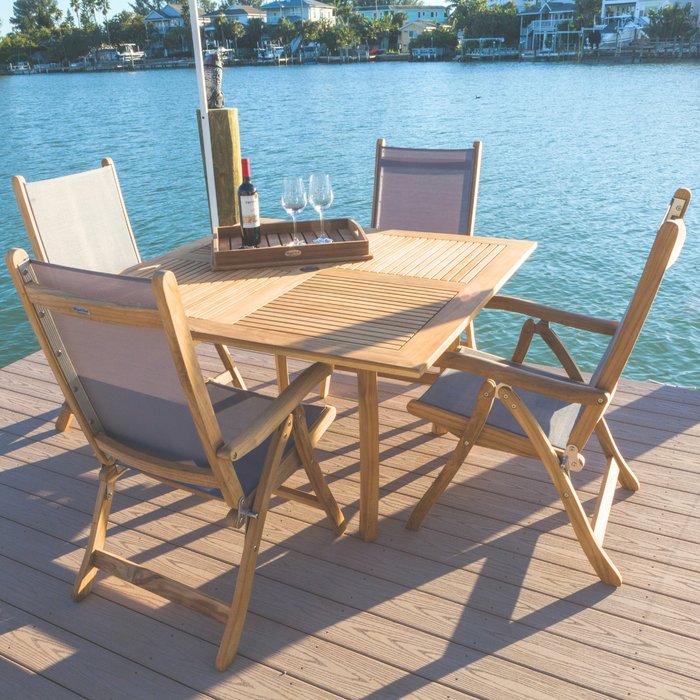 Teak Outdoor Patio Table (50" Square) - Dolphin