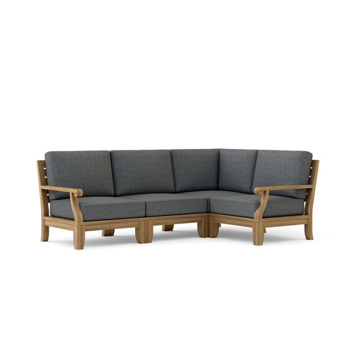 Quality Teak Outdoor Furniture - Riviera 4-Piece Sectional Set