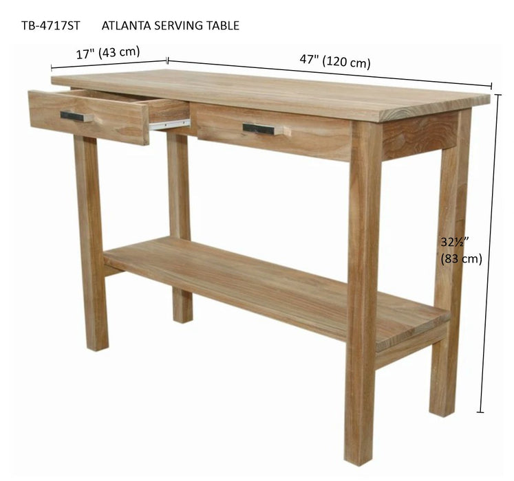 Teak Outdoor Buffet Table (48" Long Rectangle) - Atlanta