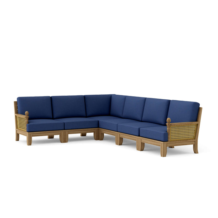 Quality Teak Patio Furniture - Luxe 6-Piece Sectional Set