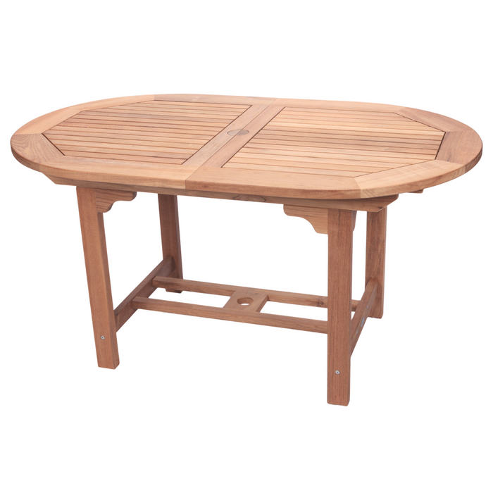 Extendable Teak Outdoor Dining Table (78" Long Oval) - Family