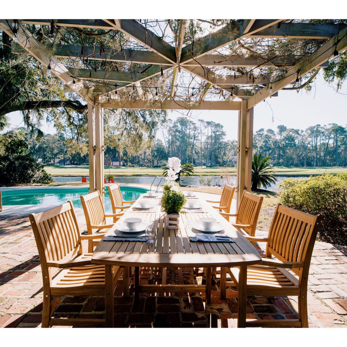 Teak Patio Dining Table (120" Long Rectangle) - Family