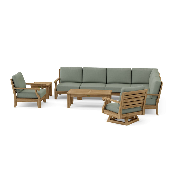 Modular Teak Outdoor Furniture - Riviera 10-Piece Sectional Set