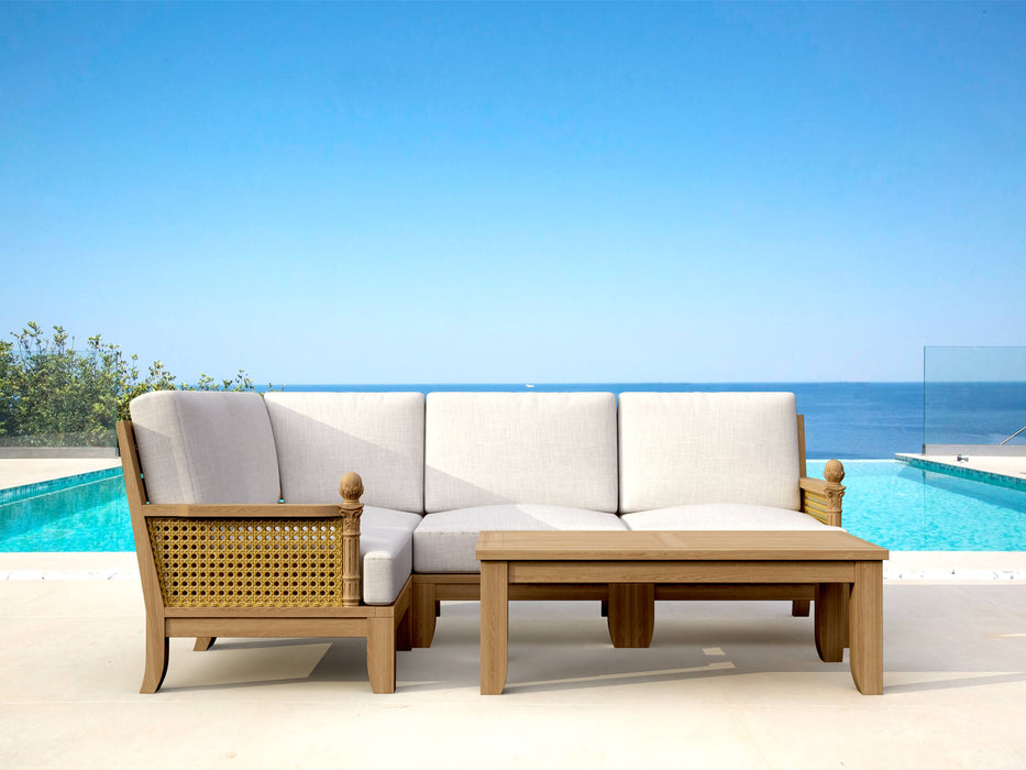 Teak Garden Furniture - Luxe 5-Piece Sectional Set