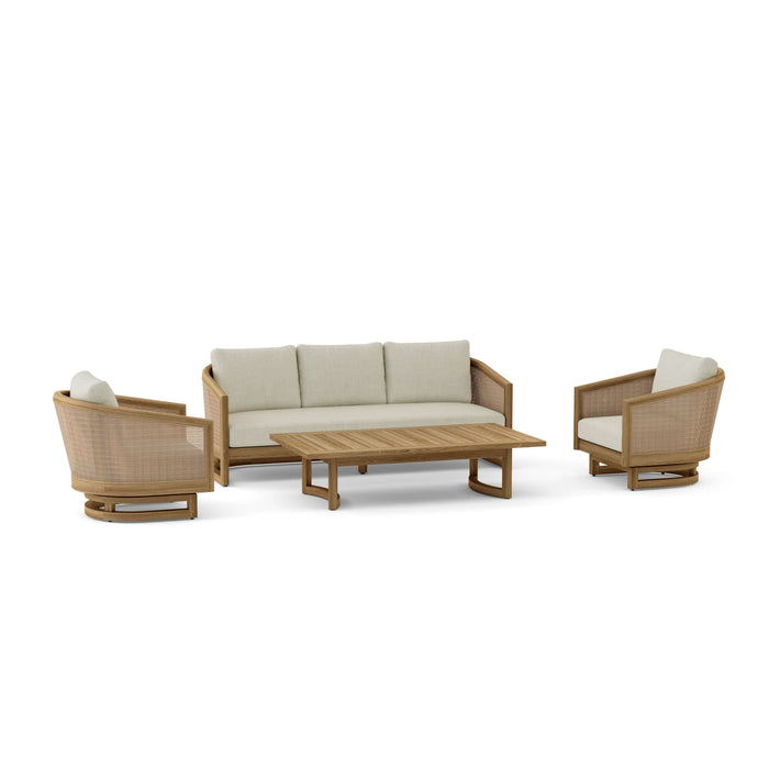 Teak Balcony Furniture - Catania 4-Piece Set